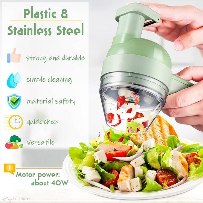 4-in-1 Portable Electric Vegetable Cutter Set | FREE DELIVERY