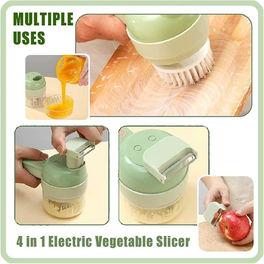 4-in-1 Portable Electric Vegetable Cutter Set | FREE DELIVERY