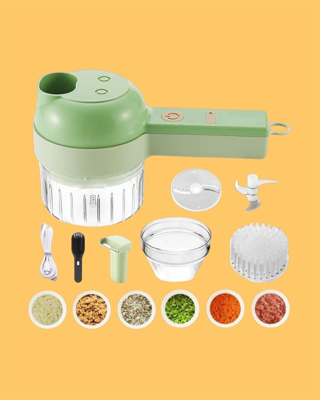 4-in-1 Portable Electric Vegetable Cutter Set | FREE DELIVERY