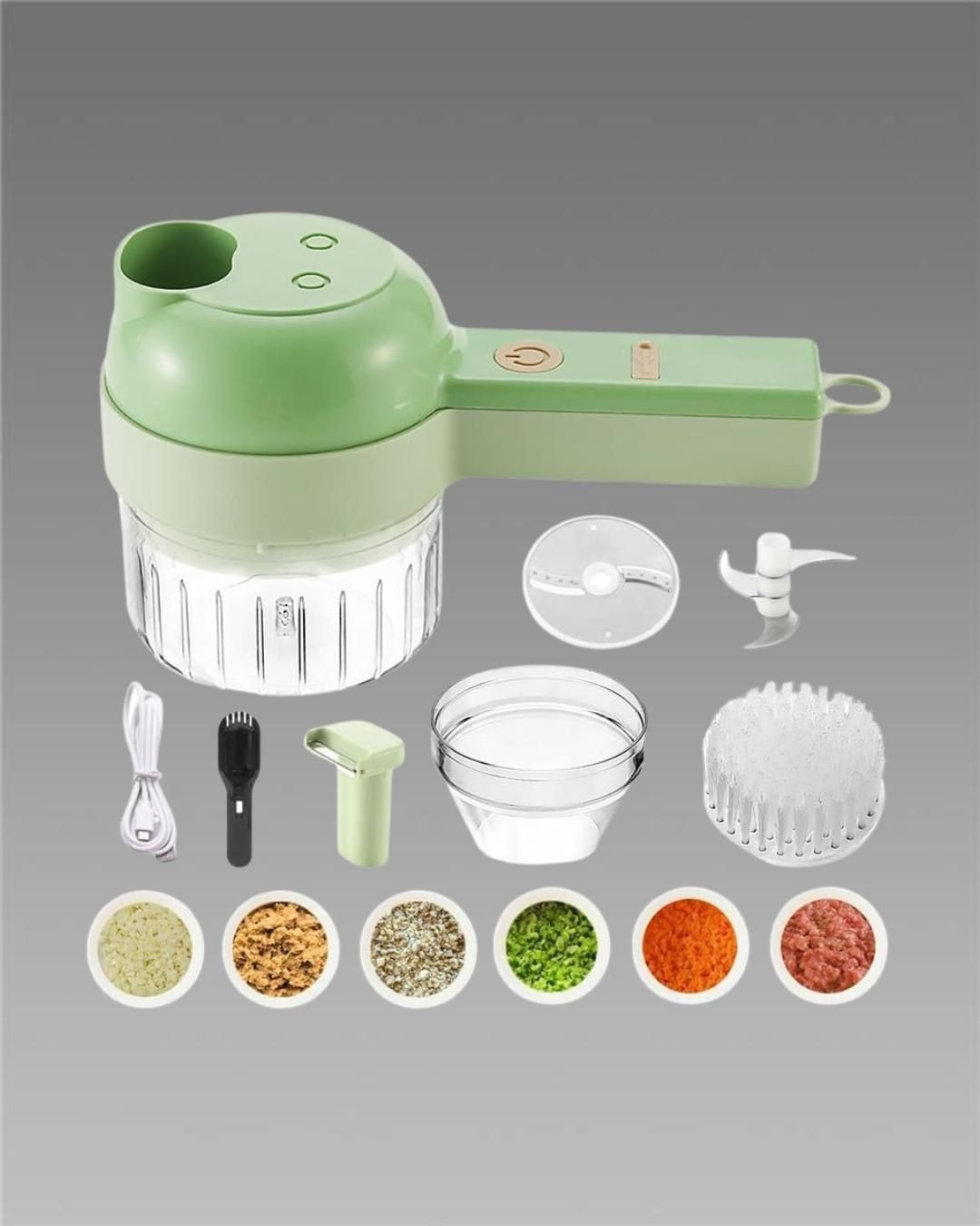 4-in-1 Portable Electric Vegetable Cutter Set | FREE DELIVERY